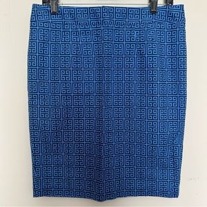 KENAR blue greek key pencil SKIRT